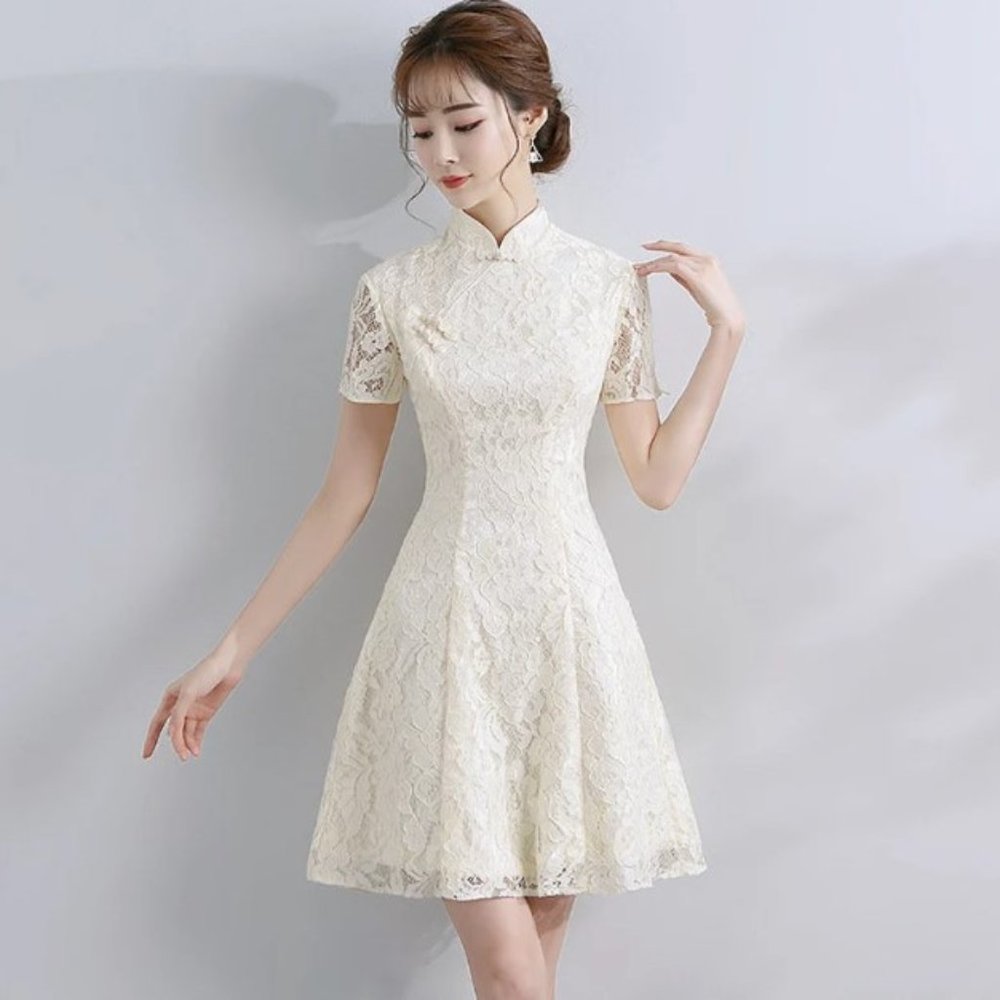 Cheongsam, Above Knee Lace Qipao